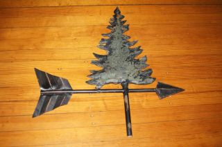 Artist Handmade Signed Weather Vane Pine Tree with Display Stand 11