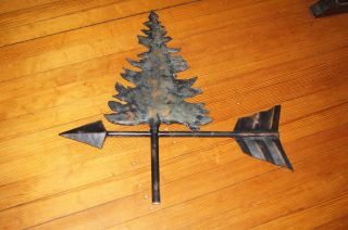 Artist Handmade Signed Weather Vane Pine Tree with Display Stand 12