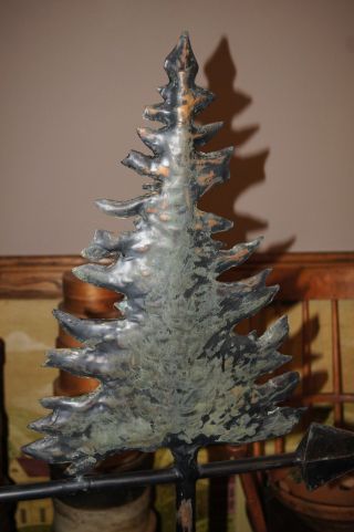 Artist Handmade Signed Weather Vane Pine Tree with Display Stand 4