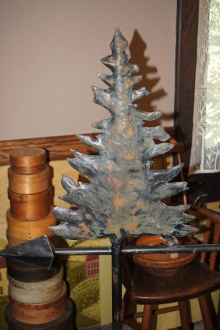 Artist Handmade Signed Weather Vane Pine Tree with Display Stand 5