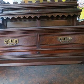 Antique Victorian Walnut Cylinder Roll Top Desk 10