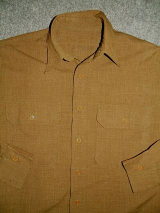 VTG Military US Army Officer Shirt Button Down Sargent Wool WWII Dated 1940 sz L 3