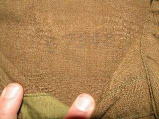 VTG Military US Army Officer Shirt Button Down Sargent Wool WWII Dated 1940 sz L 7