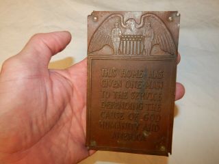 Antique Ww1 Plaque For Soldiers Not Coming Home After The War - Killed In The War