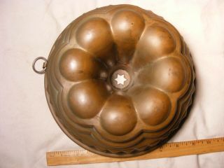 unusual Shape Vintage Wagner Tin Lined Copper Cake Pan Mold or Bundt Pan 2