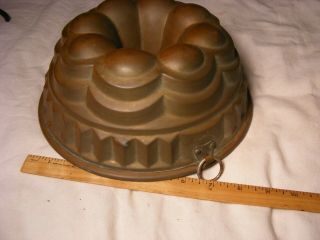 unusual Shape Vintage Wagner Tin Lined Copper Cake Pan Mold or Bundt Pan 3