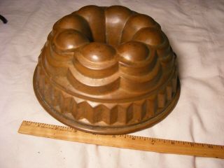 unusual Shape Vintage Wagner Tin Lined Copper Cake Pan Mold or Bundt Pan 4