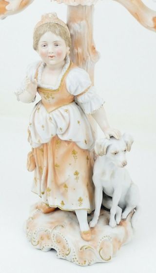 Late 19C Dresden Triebner ENS & Eckert Figural Hunting Dog Porcelain Candelabras 3