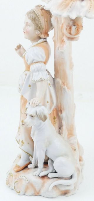 Late 19C Dresden Triebner ENS & Eckert Figural Hunting Dog Porcelain Candelabras 5