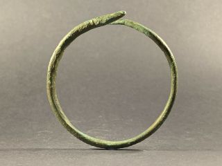 SCARCE ANCIENT ROMAN BRONZE SNAKE SERPENT BRACELET HIGH DETAIL CIRCA 200 - 300AD 3