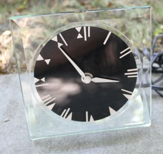 Rare Walthamn Bent Glass Art Deco Shelf Clock Model 170 Antique Vintage Watch