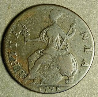 Authentic American Revolutionary War Coin 1775 1st Year Of War (75acxacvs)