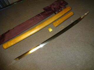 K03 Japanese sword wakizashi shirosaya mountings 