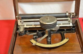 Antique 19th Century Early Typewriter In Walnut Box 1800 ' s 1539 2