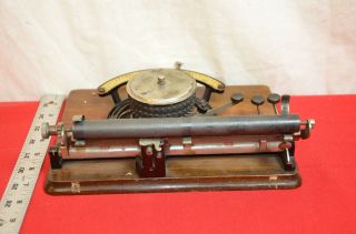 Antique 19th Century Early Typewriter In Walnut Box 1800 ' s 1539 6