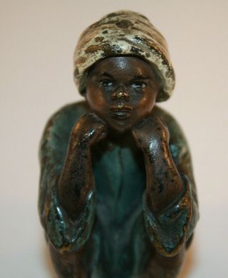 Franz Bergmann Vienna Bronze Cold Painted of Seated Boy 2897 Geschutzt 8