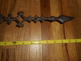 Antique Ornate Cast Iron Weathervane Farm Barn Primitive KITE TAIL ARROW w GLASS 6