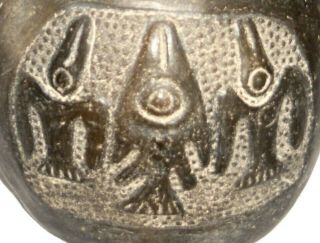Pre - Columbian Peru Chimu Inca Double Chamber Blackware Whistle Vessel Large 8