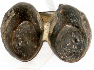 Pre - Columbian Peru Chimu Inca Double Chamber Blackware Whistle Vessel Large 9