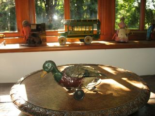 Rare Issmayer Duck Tinplate Germany Wind Up Antique Quacking Tin Toy Gunthermann