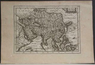 Asian Continent 1738 Cloppenburgh/hondius Unusual Antique Copper Engraved Map