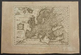 European Continent 1738 Cloppenburgh/hondius Scarse Antique Copper Engraved Map