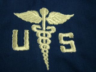 US ARMY HOSPITAL MEDIC SHIRT VIETNAM WAR BLUE CONVALESCENT FORREST GUMP S/S M 4