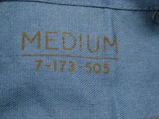 US ARMY HOSPITAL MEDIC SHIRT VIETNAM WAR BLUE CONVALESCENT FORREST GUMP S/S M 5