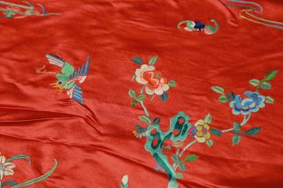 Antique 1900s Chinese silk tapestry wall hanging elaborate embroidery signed 7