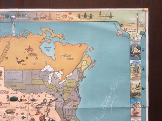 RARE Vintage 1948 TEXAS BRAGS MAP OF NORTH AMERICA,  John Randolph,  Mark Storm 3