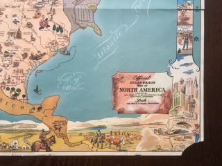 RARE Vintage 1948 TEXAS BRAGS MAP OF NORTH AMERICA,  John Randolph,  Mark Storm 5