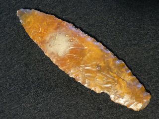 4400y.  O: Great Spear Head Dagger 115mms Danish Stone Age Neolithic Flint Silex