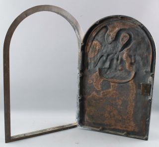 Antique Heavy Bronze Religious Reliquary Tabernacle Door Pelican Nest,  NR 10