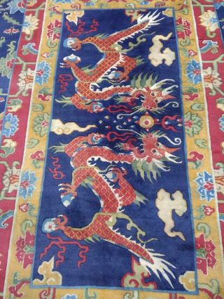 Antique Tibet Dragon Rug 2