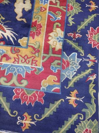 Antique Tibet Dragon Rug 3