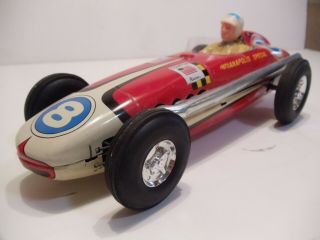 Yonezawa Tin Toy Indy Race Car About 9in Long