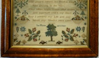 EARLY 19TH CENTURY VERSE & MOTIF SAMPLER BY JANE HOLMES AGED 10 - c.  1810 3
