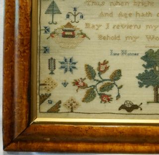 EARLY 19TH CENTURY VERSE & MOTIF SAMPLER BY JANE HOLMES AGED 10 - c.  1810 6
