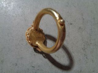ANTIQUE 24CT SOLID GOLD ROMAN RING WITH A CARVED RUBI 3