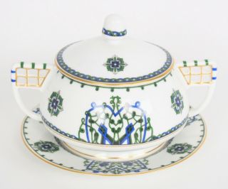 Rare Kornilov Kornilow Porcelain Caviar Bowl W/ Underplate Imperial Russia 1800s