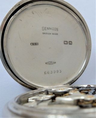 1936 SILVER CASED SWISS LEVER CHRONOGRAPH CENTRE SECOND POCKET WATCH 11