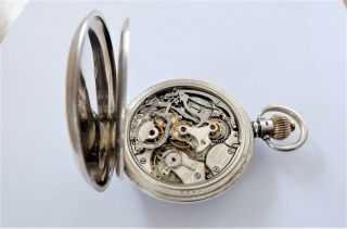 1936 SILVER CASED SWISS LEVER CHRONOGRAPH CENTRE SECOND POCKET WATCH 8