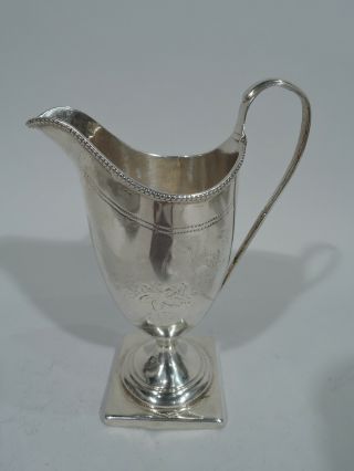 George Iii Creamer - Antique Georgian Neoclassical - English Sterling Silver