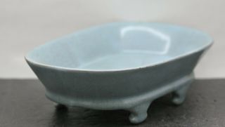Antique Chinese Ru Ware 汝窑 Duck Egg Blue Narcissus Porcelain Bowl C1920s