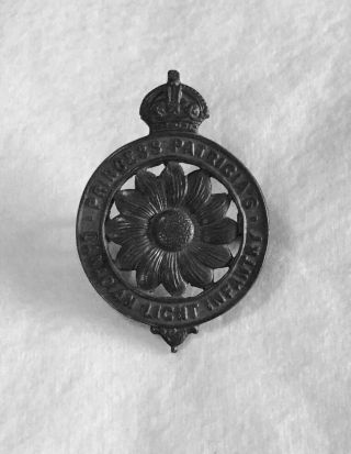 Vintage Ww1 Princess Patricia’s Canadian Light Infantry Cap Badge,  Copper.