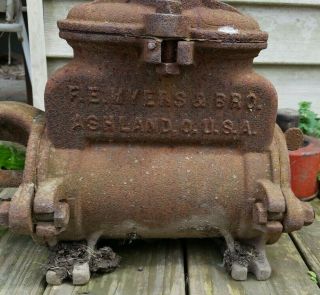 Vintage F E Myers Hand Boiler Ram Water Pump Black Spigot Spout Well Giant 3129 5