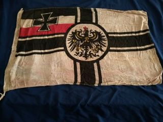 Ww1 Imperial German Boat War Flag Dated 1916 Trench Captured Wwi
