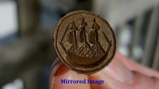 RARE DUG 18TH CENTURY COLONIAL SAILING SHIP WAX SEAL 4