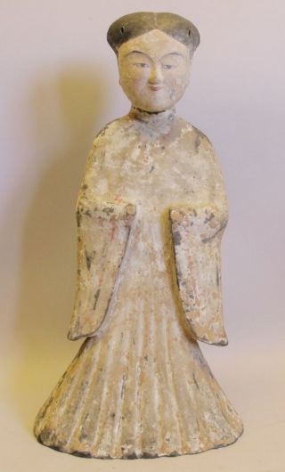 Museum Quality 20 " Tang Dynasty Art Pottery Statue Of Woman C.  900 Ad