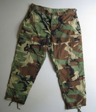 Camouflage Cargo Pants Army Woodland Camo Ripstop Military Mens Large Short
